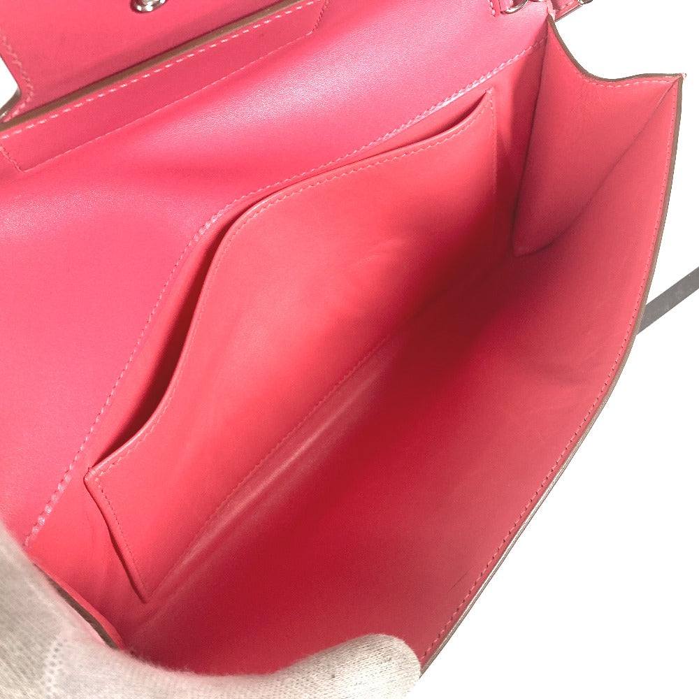 HERMES サッククラッチ グッドロック ポーチ カバン ストラップ付 クラッチバッグ レザー レディース ローズリップスティック ピンク