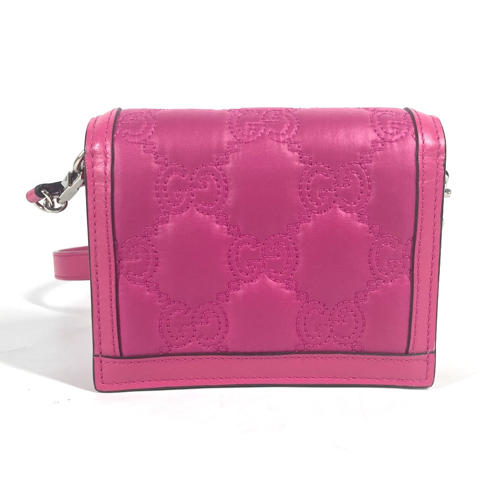 GUCCI 723777 GGマトラッセ キルティング カバン 斜め掛け ポシェット ショルダーバッグ レザー/ナイロン レディース ピンク