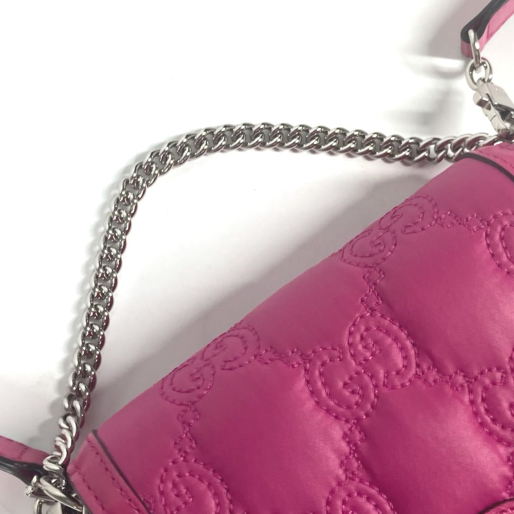 GUCCI 723777 GGマトラッセ キルティング カバン 斜め掛け ポシェット ショルダーバッグ レザー/ナイロン レディース ピンク