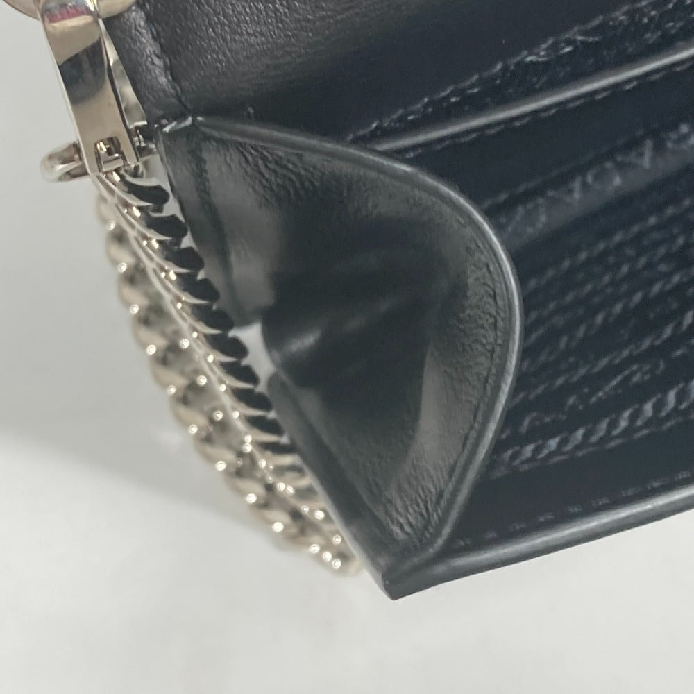 PRADA 1BD067 2WAYバッグ チェーン クリスタル ラインストーン カバン 斜め掛け ポシェット クラッチバッグ ショルダーバッグ レザー レディース ブラック