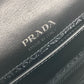 PRADA 1BD067 2WAYバッグ チェーン クリスタル ラインストーン カバン 斜め掛け ポシェット クラッチバッグ ショルダーバッグ レザー レディース ブラック