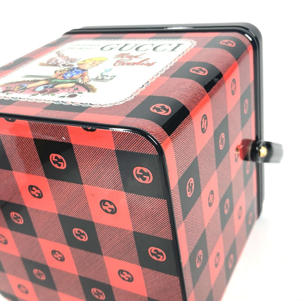 GUCCI 634132 ボックス 総柄 BOX カバン バニティバッグ インテリア ハンドバッグ レジン レディース レッド