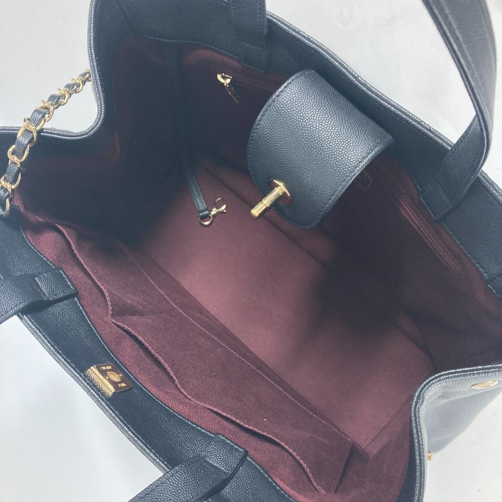 CHANEL A93795 CC ココマーク アフィニティ マトラッセ キルティング 2WAYバッグ トートバッグ 斜め掛け チェーン ショルダーバッグ キャビアスキン レディース ブラック