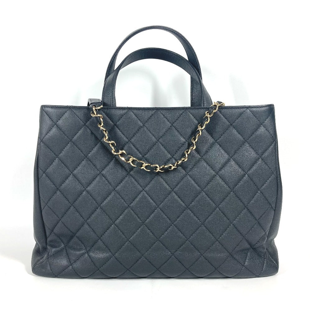 CHANEL A93795 CC ココマーク アフィニティ マトラッセ キルティング 2WAYバッグ トートバッグ 斜め掛け チェーン ショルダーバッグ キャビアスキン レディース ブラック
