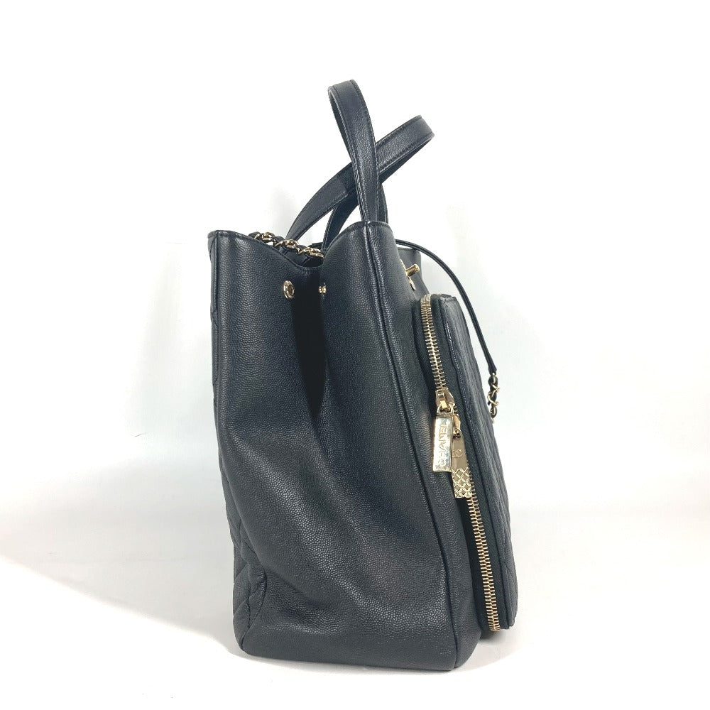 CHANEL A93795 CC ココマーク アフィニティ マトラッセ キルティング 2WAYバッグ トートバッグ 斜め掛け チェーン ショルダーバッグ キャビアスキン レディース ブラック