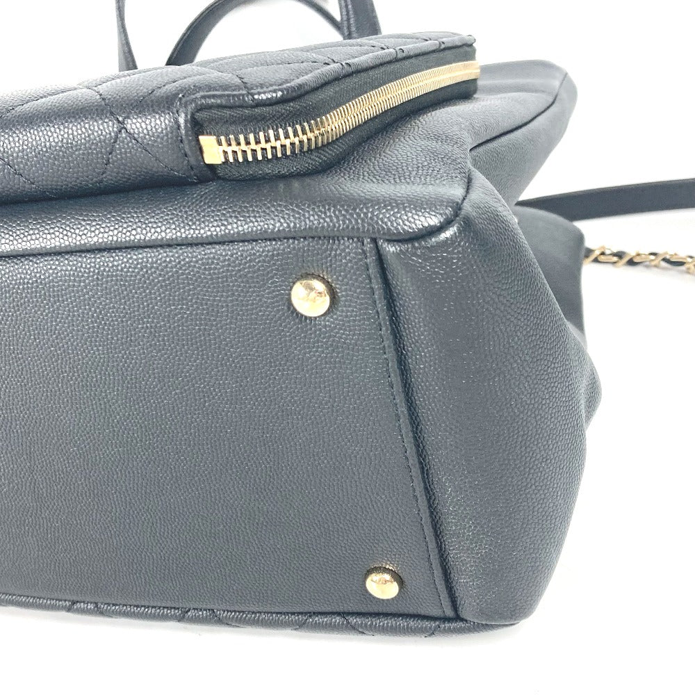 CHANEL A93795 CC ココマーク アフィニティ マトラッセ キルティング 2WAYバッグ トートバッグ 斜め掛け チェーン ショルダーバッグ キャビアスキン レディース ブラック