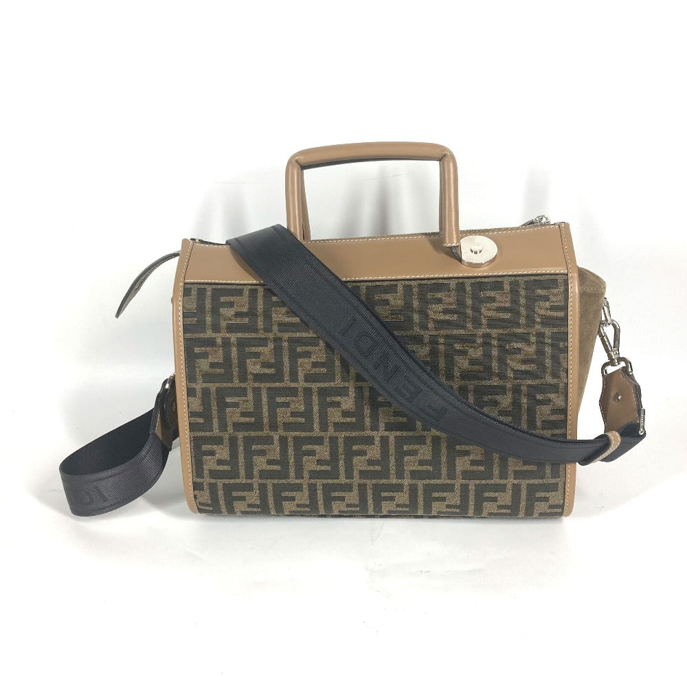 FENDI 7VA571 ズッカ SOFT TRUNK ソフトランク カバン 2WAYバッグ ドクターバッグ ショルダーバッグ 斜め掛け ハンドバッグ キャンバス/レザー ユニセックス ブラウン