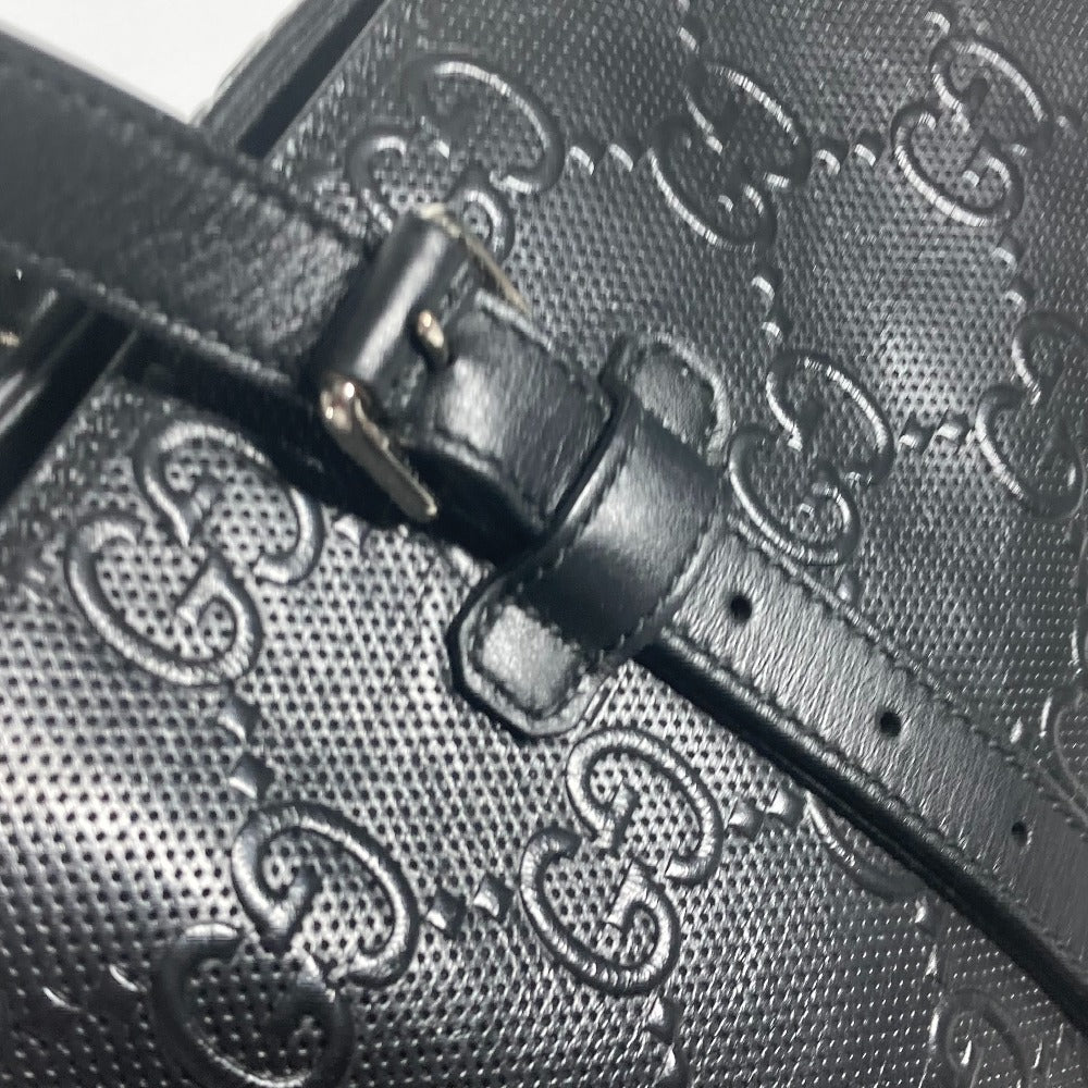 GUCCI 625772 肩掛け ショルダーバッグ ボストンバッグ GGエンボス トートバッグ レザー ユニセックス ブラック