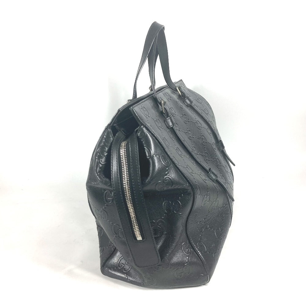 GUCCI 625772 肩掛け ショルダーバッグ ボストンバッグ GGエンボス トートバッグ レザー ユニセックス ブラック