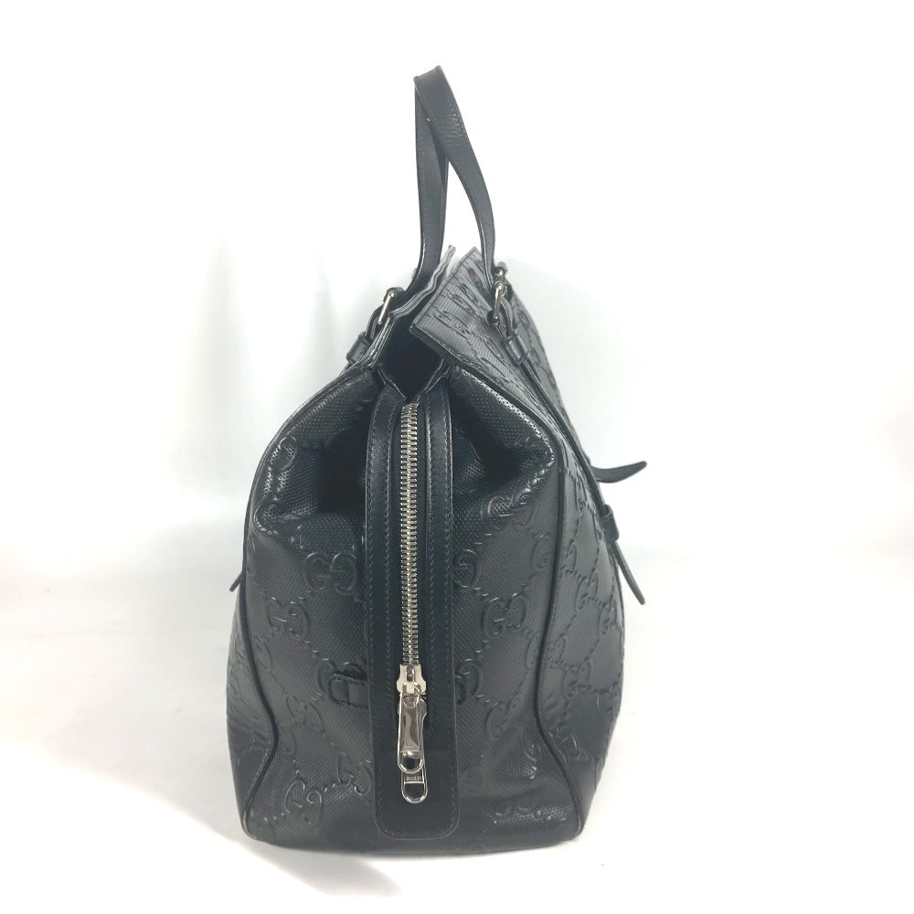 GUCCI 625772 肩掛け ショルダーバッグ ボストンバッグ GGエンボス トートバッグ レザー ユニセックス ブラック