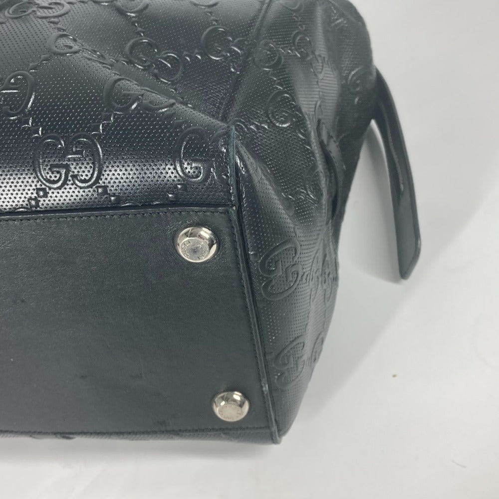 GUCCI 625772 肩掛け ショルダーバッグ ボストンバッグ GGエンボス トートバッグ レザー ユニセックス ブラック