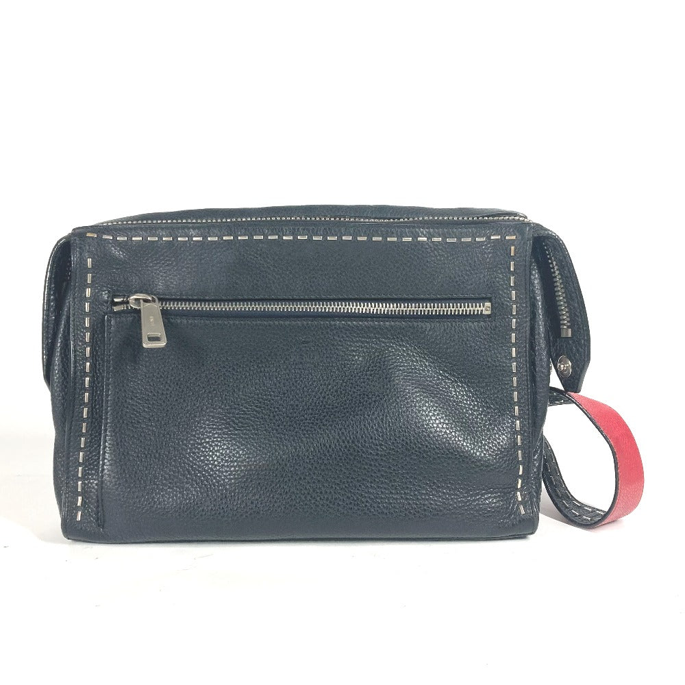 FENDI 7VA407 メッセンジャーバッグ セレリア 斜め掛け ショルダーバッグ レザー メンズ ブラック - brandshop-reference