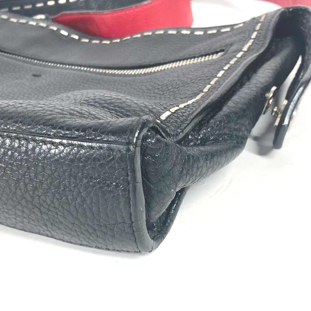 FENDI 7VA407 メッセンジャーバッグ セレリア 斜め掛け ショルダーバッグ レザー メンズ ブラック - brandshop-reference
