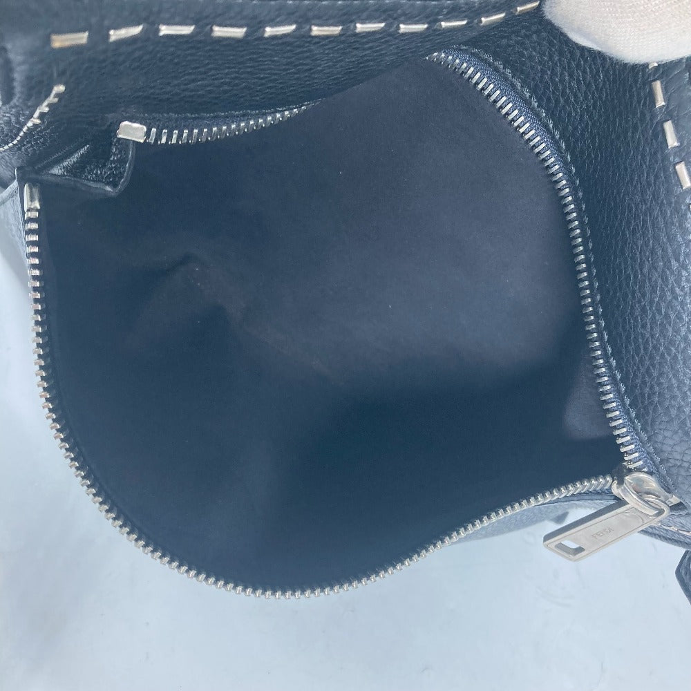 FENDI 7VA407 メッセンジャーバッグ セレリア 斜め掛け ショルダーバッグ レザー メンズ ブラック - brandshop-reference
