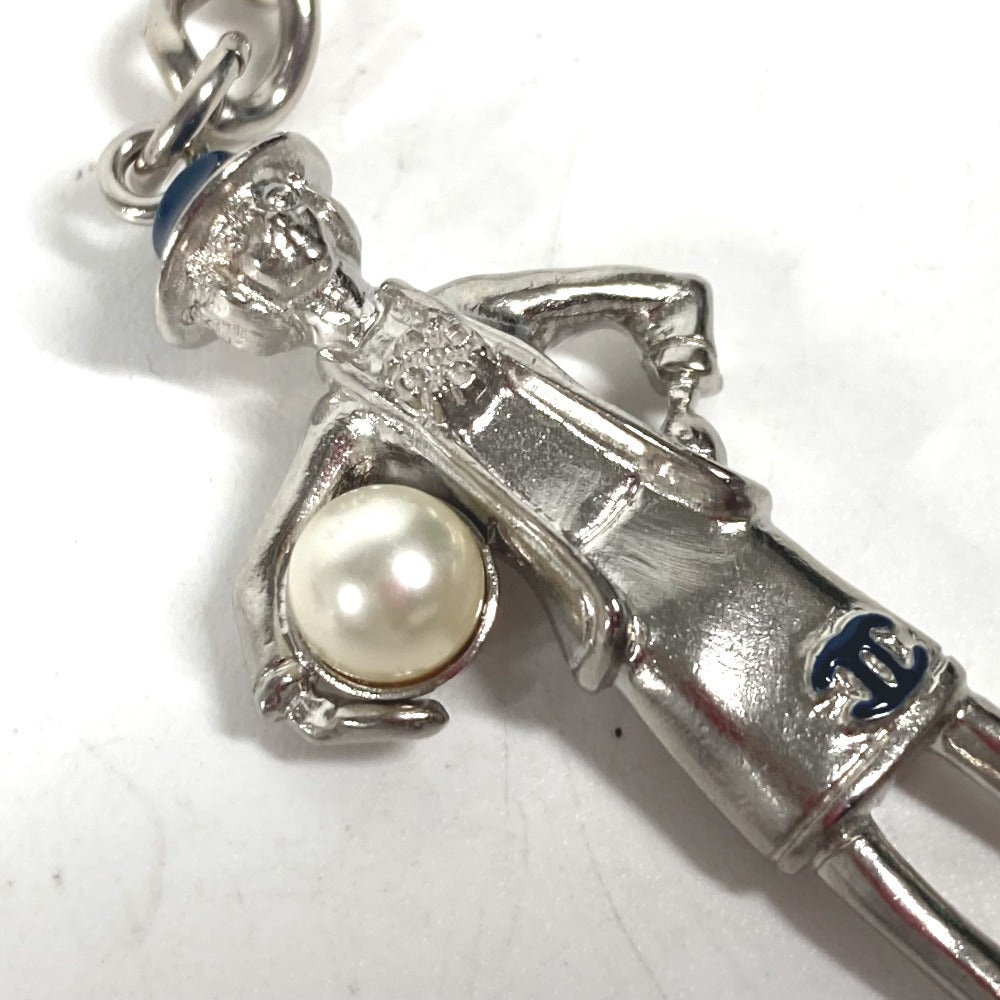 CHANEL CC ココマーク ココドール ココシャネル カメリア フェイクパール バッグチャーム キーリング ネックレス ペンダントトップ キーホルダー メタル レディース シルバー - brandshop-reference