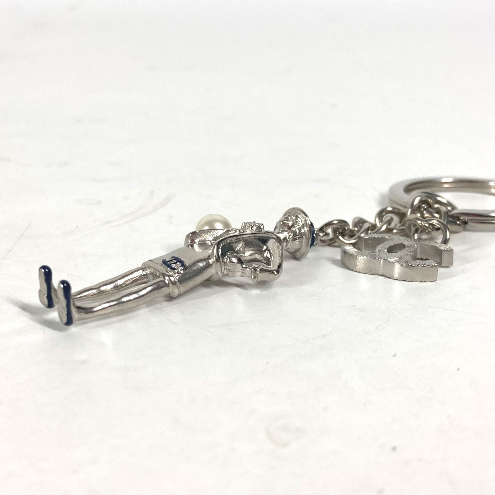 CHANEL CC ココマーク ココドール ココシャネル カメリア フェイクパール バッグチャーム キーリング ネックレス ペンダントトップ キーホルダー メタル レディース シルバー - brandshop-reference