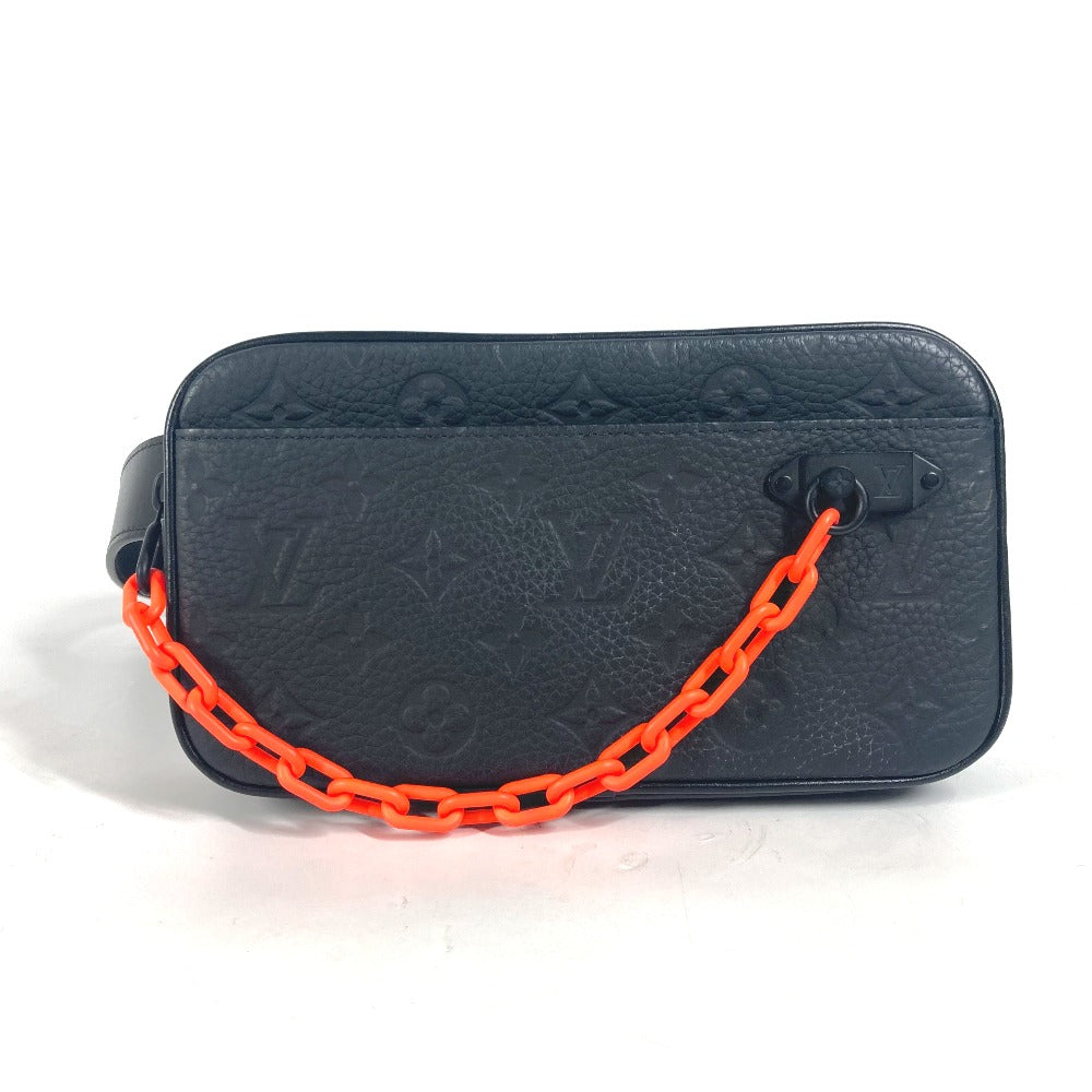 LOUIS VUITTON M53550 ボディバッグ カバン ポシェット ヴォルガ クラッチバッグ カバン チェーン ウエストバッグ レザー メンズ ブラック - brandshop-reference