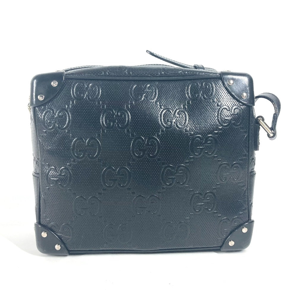 GUCCI 626363 ポシェット GG エンボス ロゴ 斜め掛け カバン ショルダーバッグ レザー ユニセックス ブラック