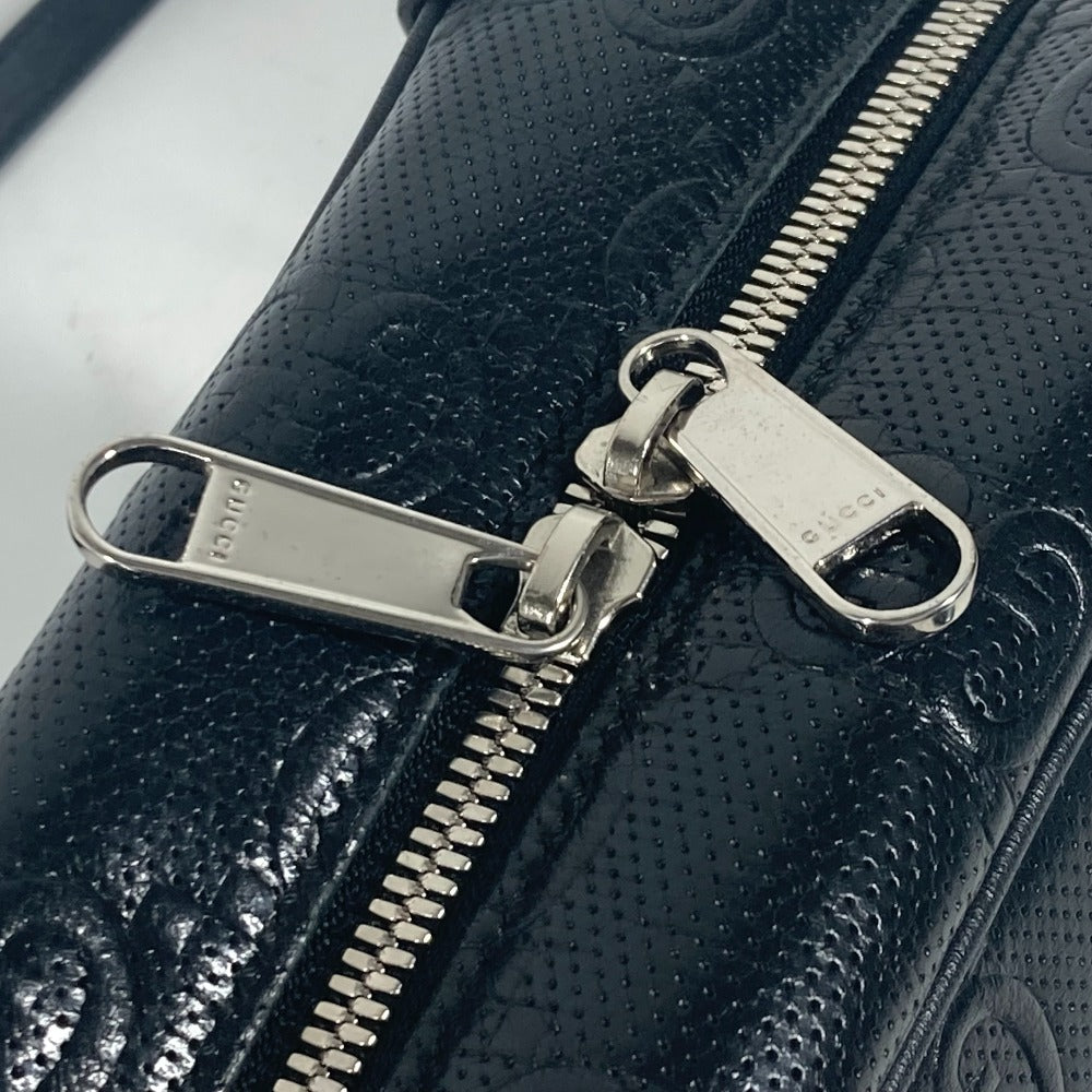 GUCCI 626363 ポシェット GG エンボス ロゴ 斜め掛け カバン ショルダーバッグ レザー ユニセックス ブラック
