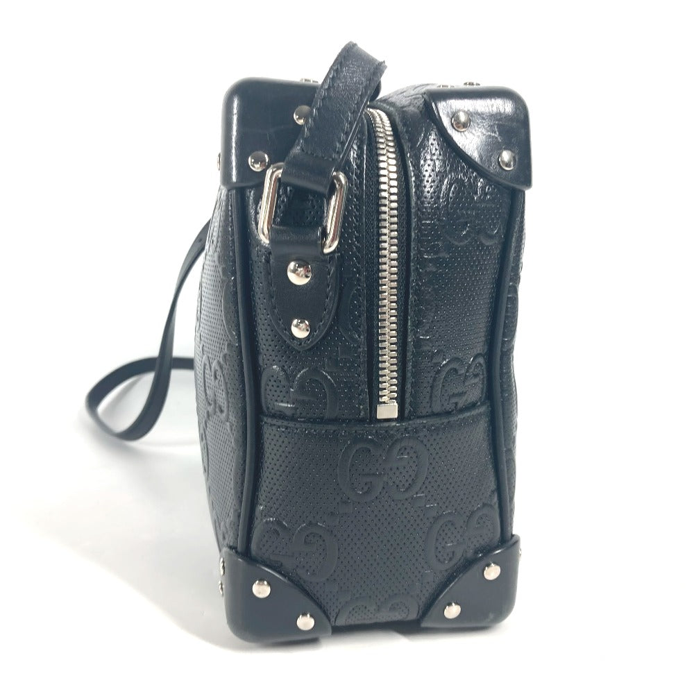 GUCCI 626363 ポシェット GG エンボス ロゴ 斜め掛け カバン ショルダーバッグ レザー ユニセックス ブラック
