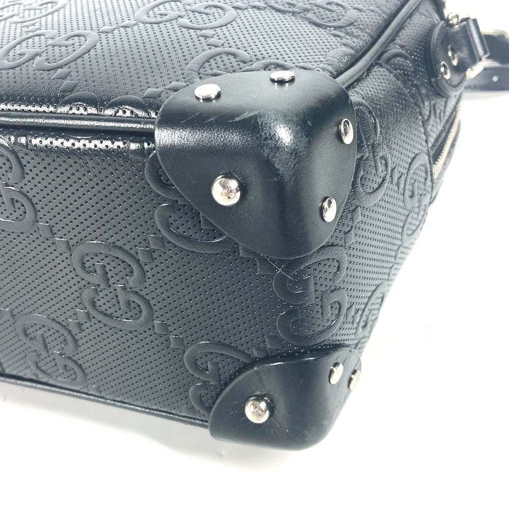 GUCCI 626363 ポシェット GG エンボス ロゴ 斜め掛け カバン ショルダーバッグ レザー ユニセックス ブラック