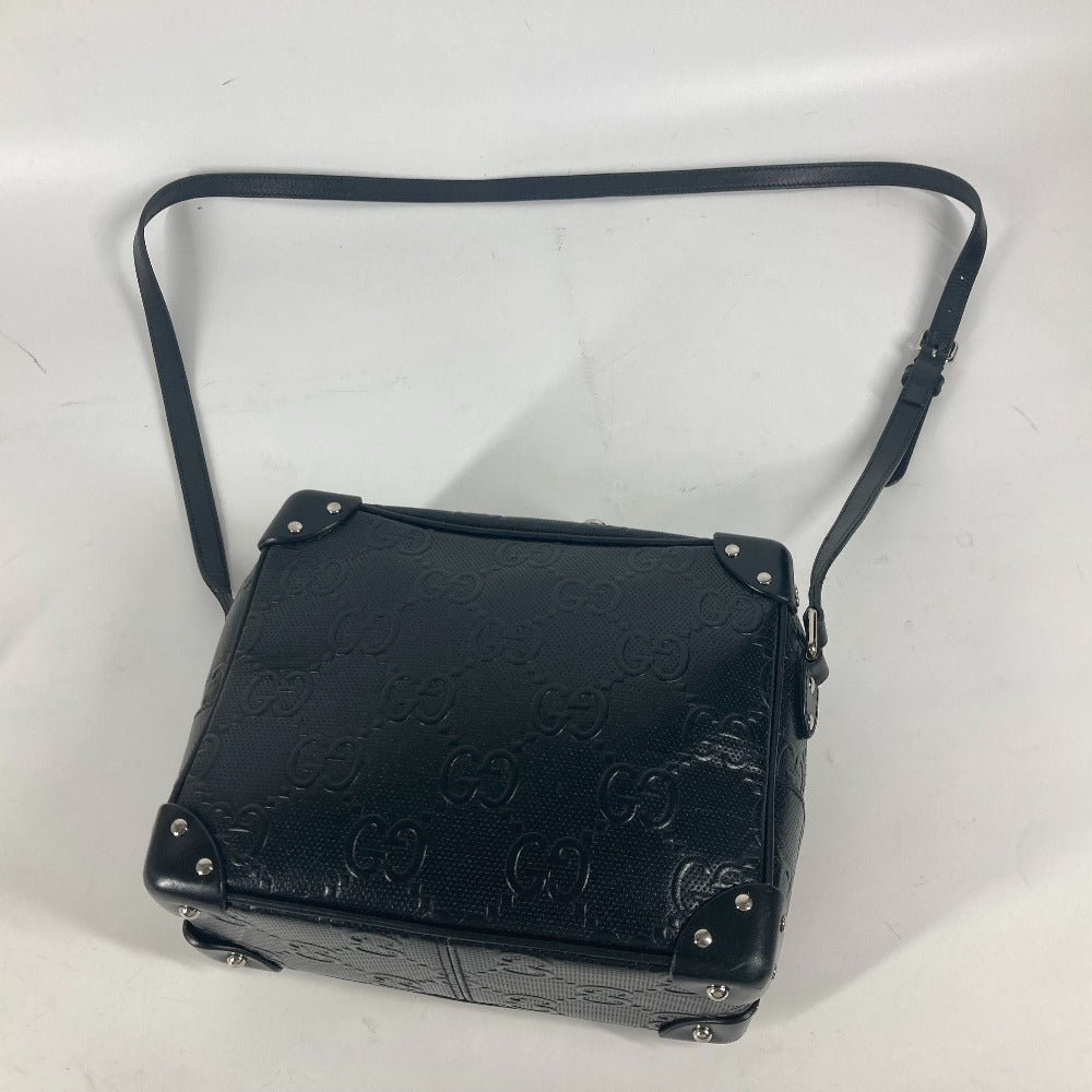 GUCCI 626363 ポシェット GG エンボス ロゴ 斜め掛け カバン ショルダーバッグ レザー ユニセックス ブラック