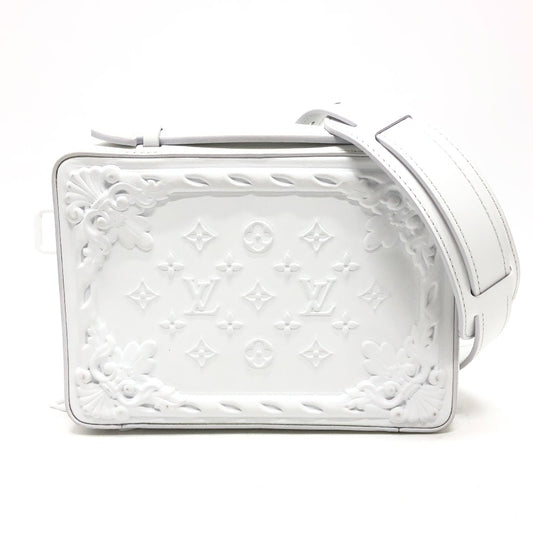 LOUIS VUITTON M21833 LVオーナメント ソフトトランク 斜め掛け カバン ボックスバッグ 2WAYバッグ ハンドバッグ ショルダーバッグ レザー ユニセックス ホワイト