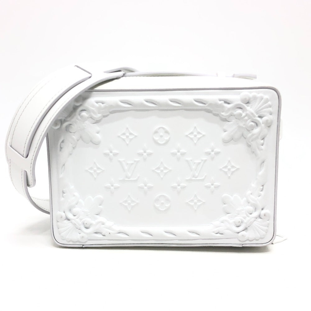 LOUIS VUITTON M21833 LVオーナメント ソフトトランク 斜め掛け カバン ボックスバッグ 2WAYバッグ ハンドバッグ ショルダーバッグ レザー ユニセックス ホワイト