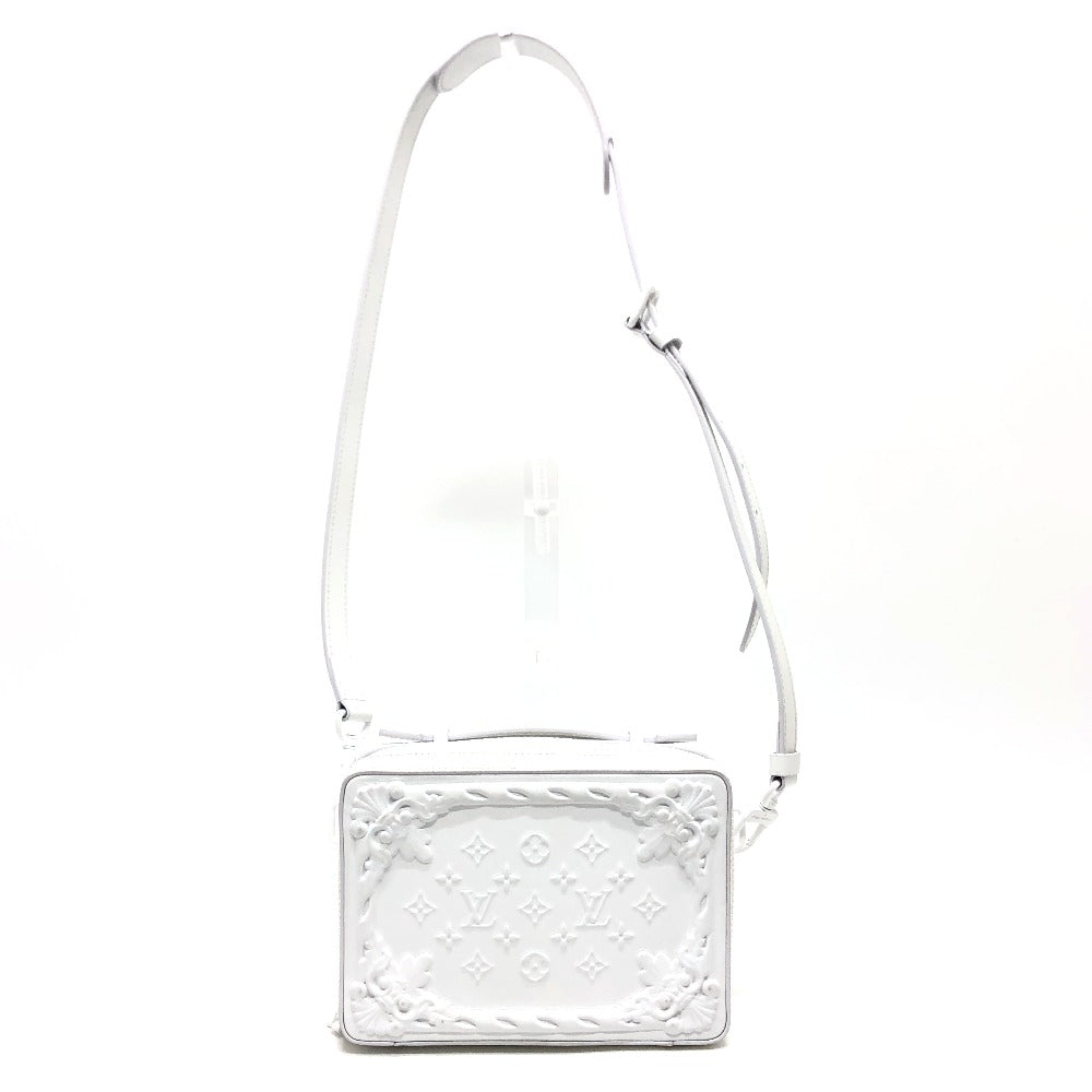 LOUIS VUITTON M21833 LVオーナメント ソフトトランク 斜め掛け カバン ボックスバッグ 2WAYバッグ ハンドバッグ ショルダーバッグ レザー ユニセックス ホワイト