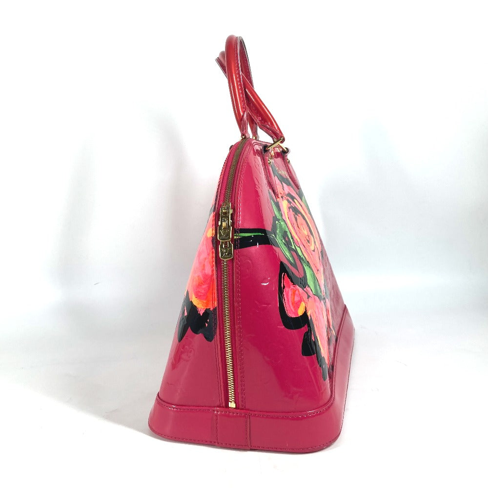 LOUIS VUITTON M93686 ヴェルニ ローズ 薔薇 スティーブンスプルース アルマ MM カバン トートバッグ ハンドバッグ パテントレザー レディース ローズポップ(ピンク) ピンク