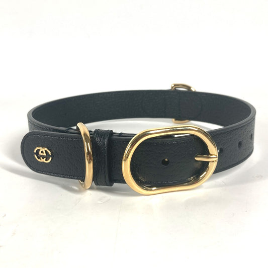 GUCCI 695256 GG ラージ/エクストララージ ペット カラー ドッグ 犬 わんちゃん アクセサリー 首輪 レザー ユニセックス ブラック - brandshop-reference