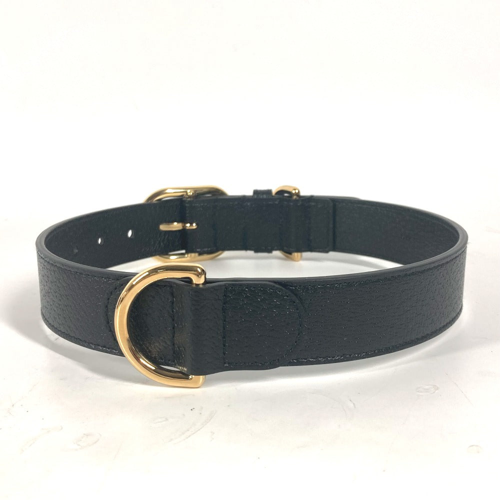 GUCCI 695256 GG ラージ/エクストララージ ペット カラー ドッグ 犬 わんちゃん アクセサリー 首輪 レザー ユニセックス ブラック - brandshop-reference