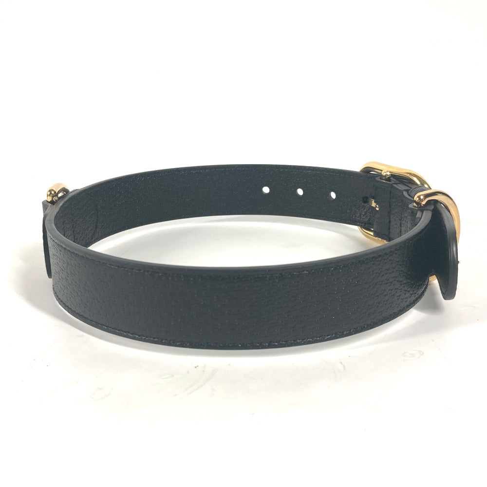 GUCCI 695256 GG ラージ/エクストララージ ペット カラー ドッグ 犬 わんちゃん アクセサリー 首輪 レザー ユニセックス ブラック - brandshop-reference