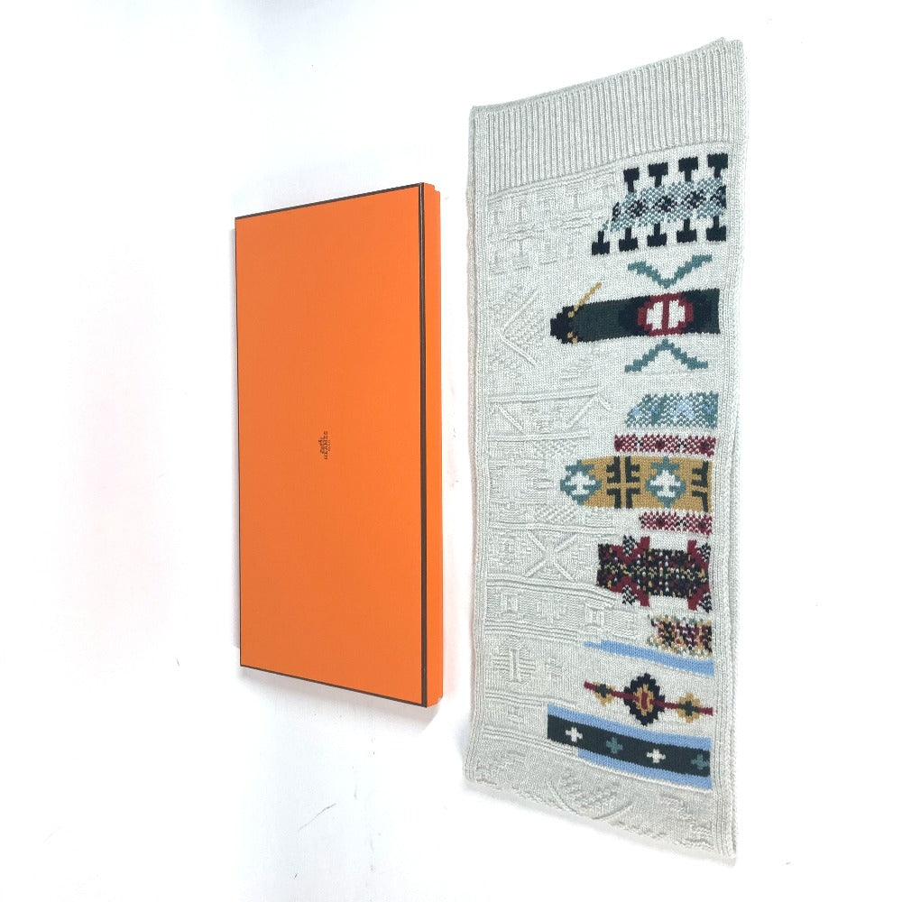 HERMES 2023秋冬コレクション クルール・アン・クール マフラー マフラー ウール メンズ ライトグレー系 - brandshop-reference