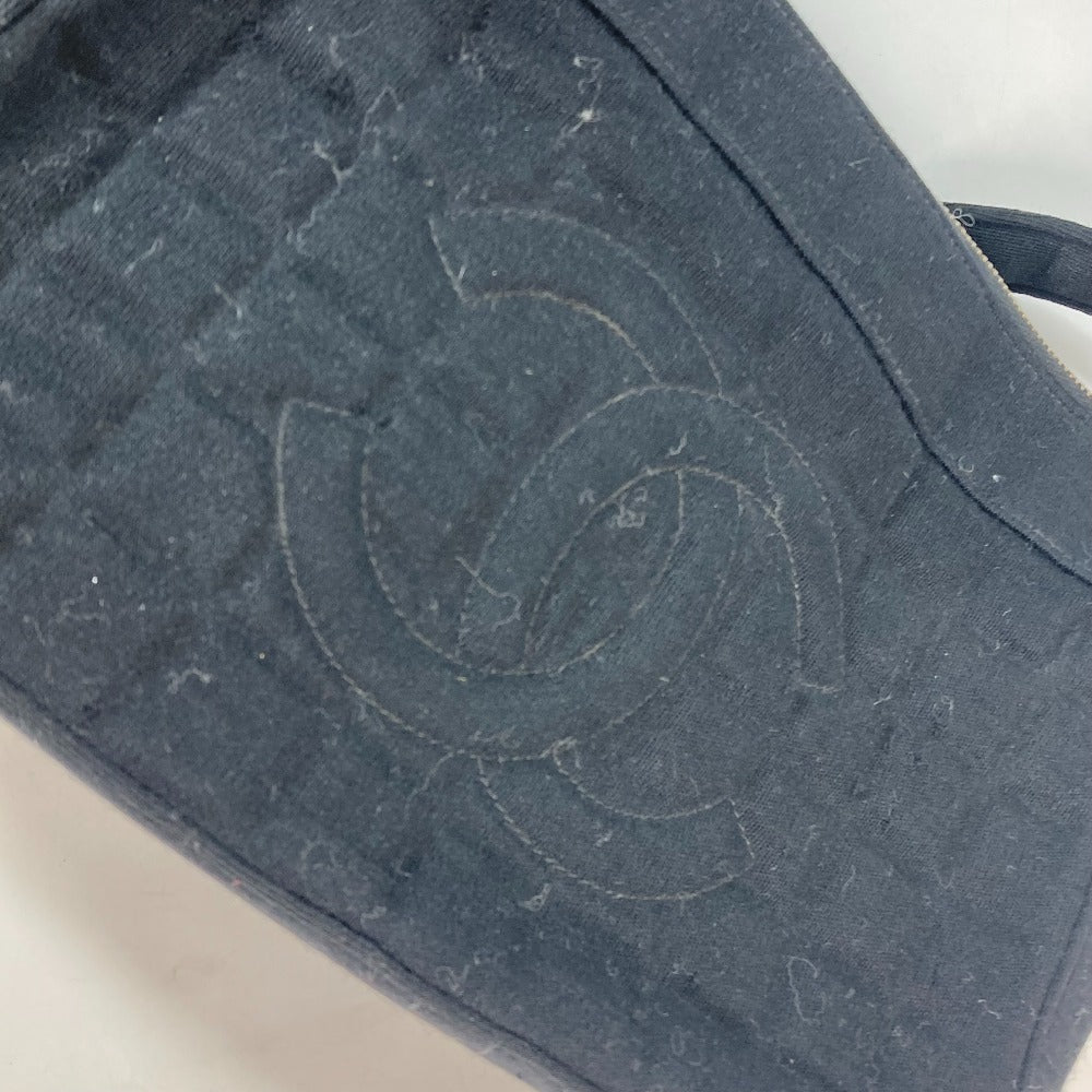 CHANEL キルティング ロゴ チョコバー CC ココマーク カバン アクセサリーポーチ 肩掛け ショルダーバッグ ジャージ レディース ブラック - brandshop-reference