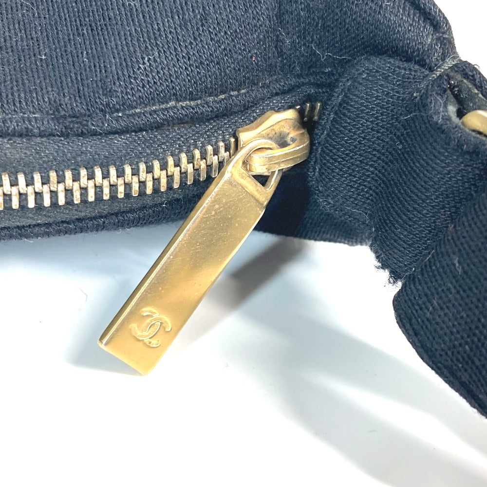 CHANEL キルティング ロゴ チョコバー CC ココマーク カバン アクセサリーポーチ 肩掛け ショルダーバッグ ジャージ レディース ブラック - brandshop-reference