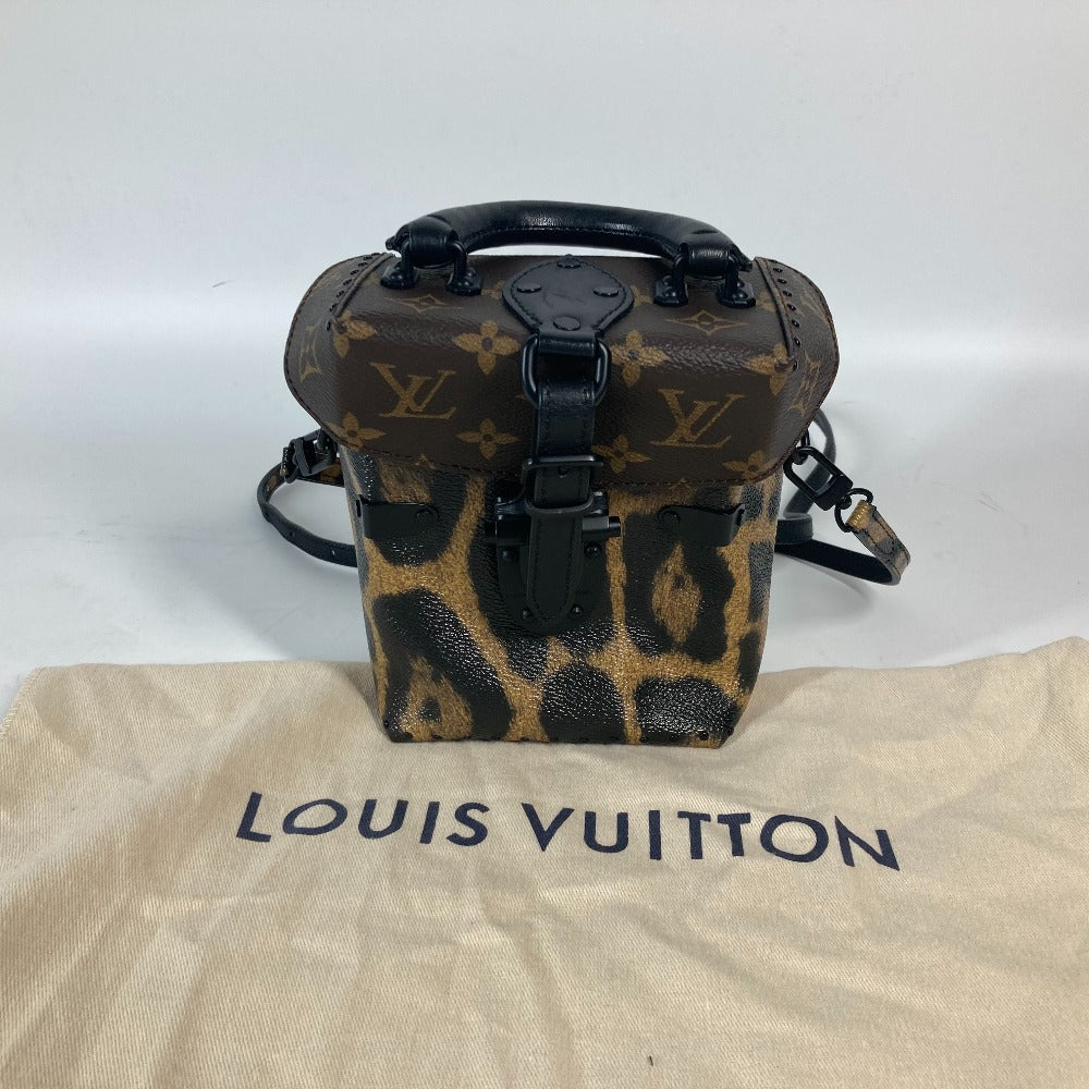 LOUIS VUITTON M43001 モノグラムリバース レオパード カメラボックス 2WAYバッグ ショルダーバッグ バニティバッグ バニティバッグ キャンバス レディース ブラウン