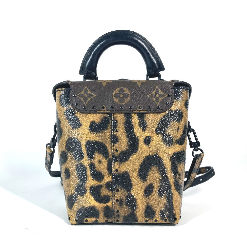 LOUIS VUITTON M43001 モノグラムリバース レオパード カメラボックス 2WAYバッグ ショルダーバッグ バニティバッグ バニティバッグ キャンバス レディース ブラウン