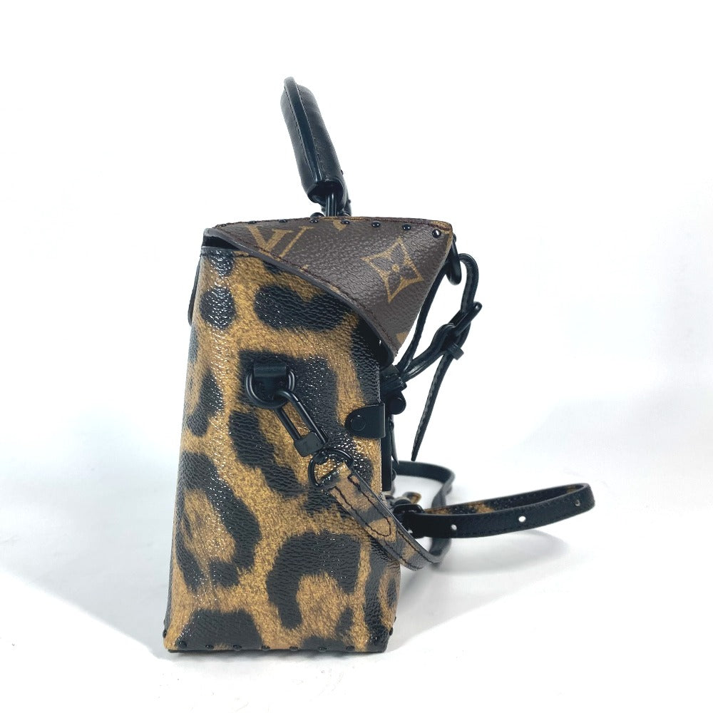 LOUIS VUITTON M43001 モノグラムリバース レオパード カメラボックス 2WAYバッグ ショルダーバッグ バニティバッグ バニティバッグ キャンバス レディース ブラウン