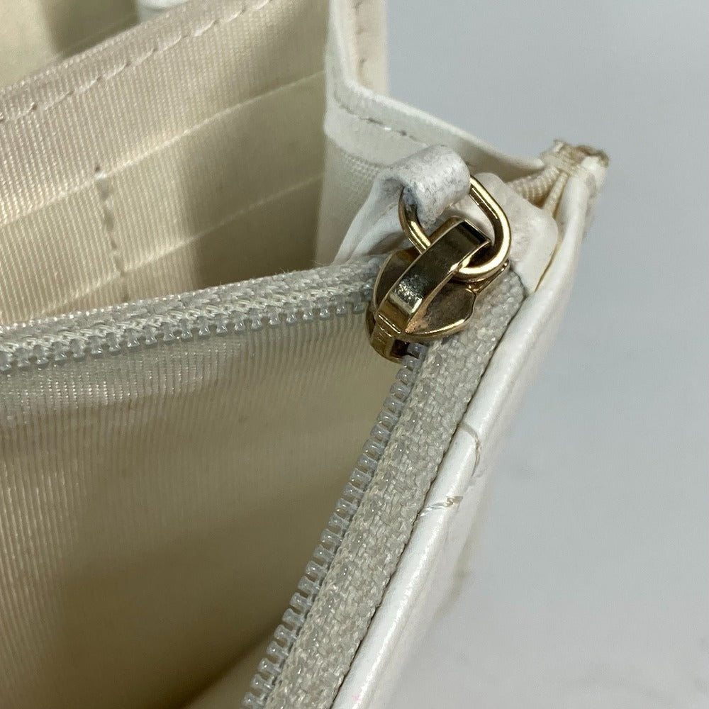 CHANEL Crossbody bag CC CC Mark Frill Chain Wallet Shoulder Bag Long Wallet Leather White/GoldHardware Used
