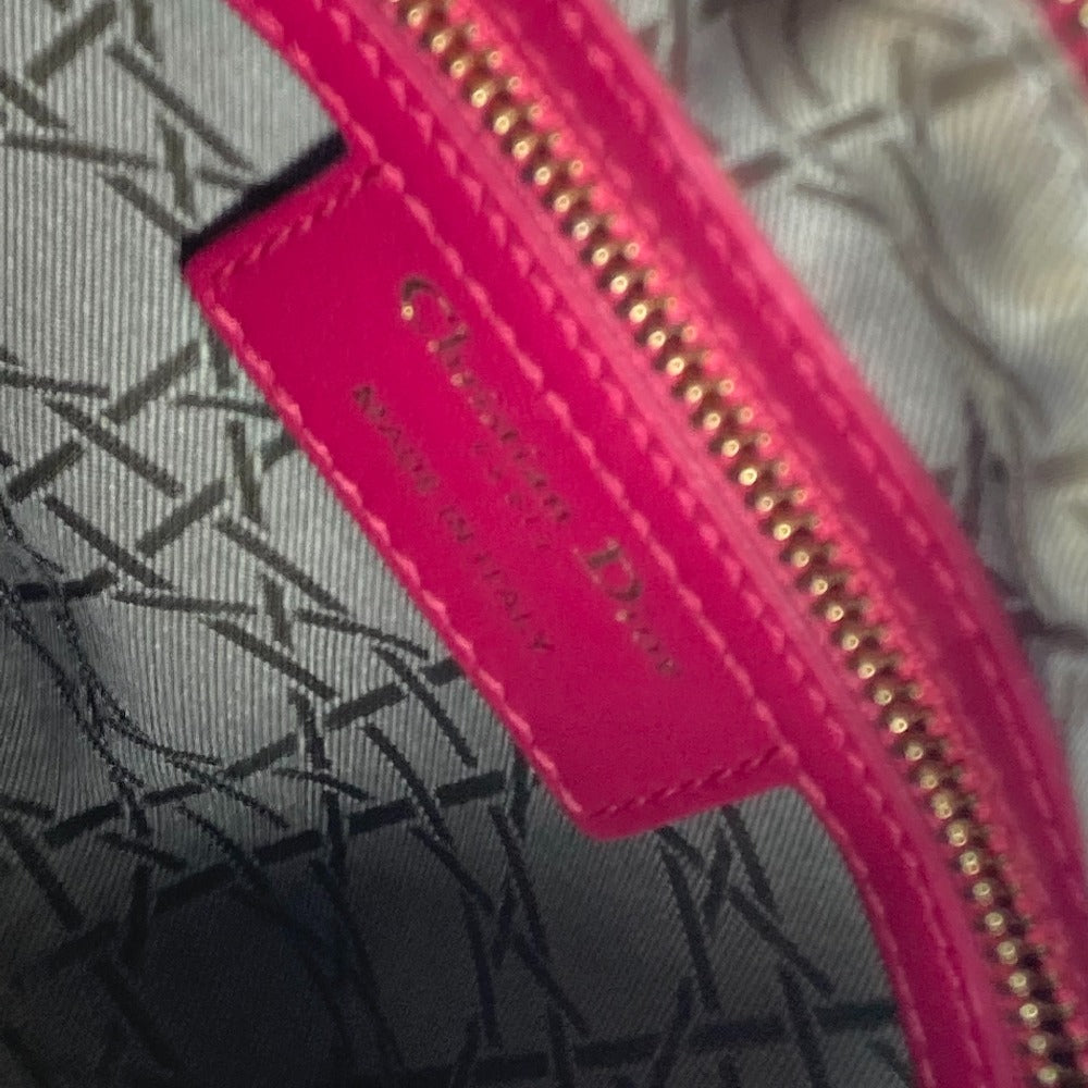 Dior 斜め掛け レディディオール Ladydior トートバッグ カバン ショルダーバッグ 2WAYバッグ ハンドバッグ ラムスキン レディース ピンク