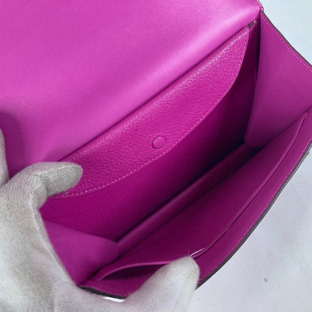 HERMES Veru Bag Pouch Clutch Bag Chevre Women's Rose Purple Purple