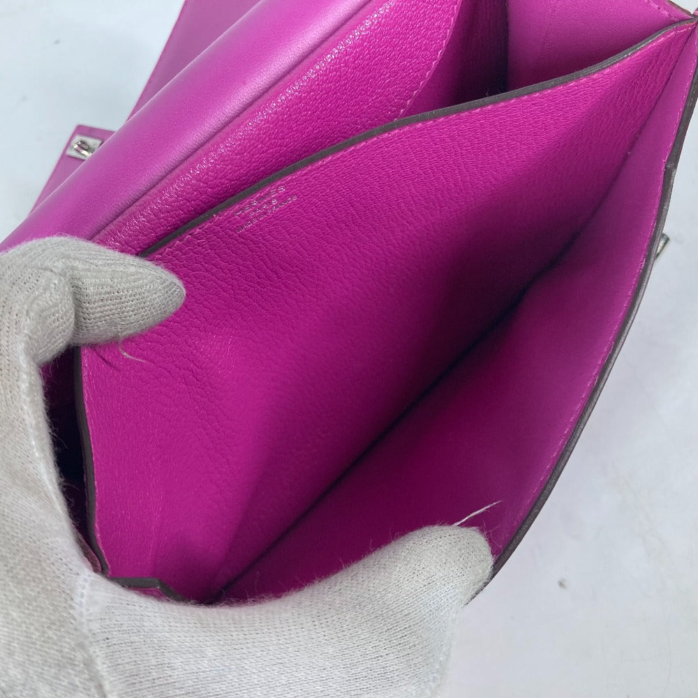 HERMES Veru Bag Pouch Clutch Bag Chevre Women's Rose Purple Purple