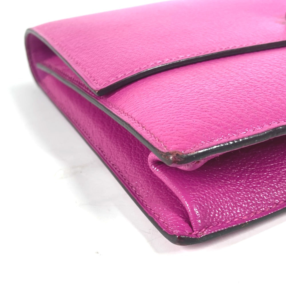 HERMES Veru Bag Pouch Clutch Bag Chevre Women's Rose Purple Purple