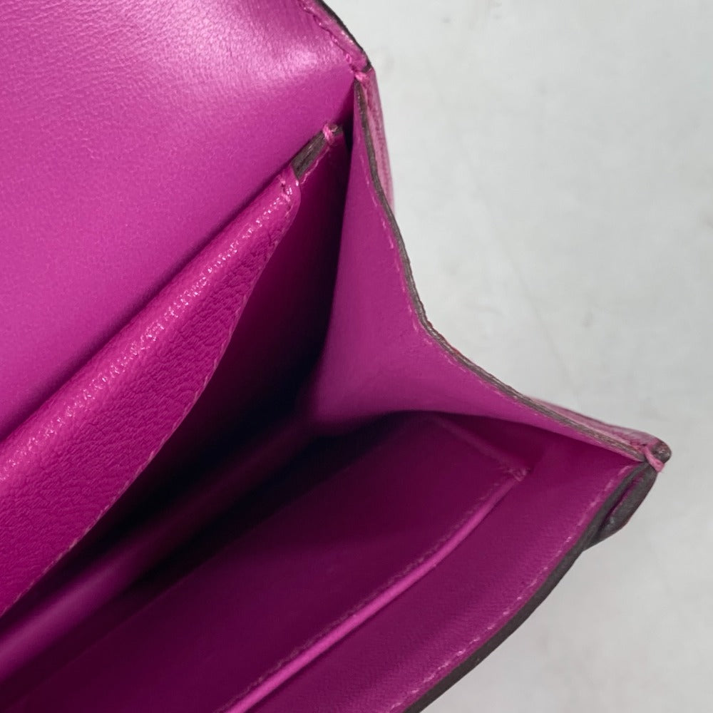 HERMES Veru Bag Pouch Clutch Bag Chevre Women's Rose Purple Purple