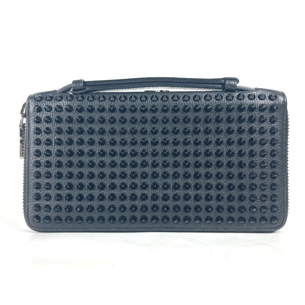 Christian Louboutin 1165043 カバン ハンドバッグ PANETTONE パネトーネ スタッズ トラベルケース 長財布 レザー メンズ ブラック