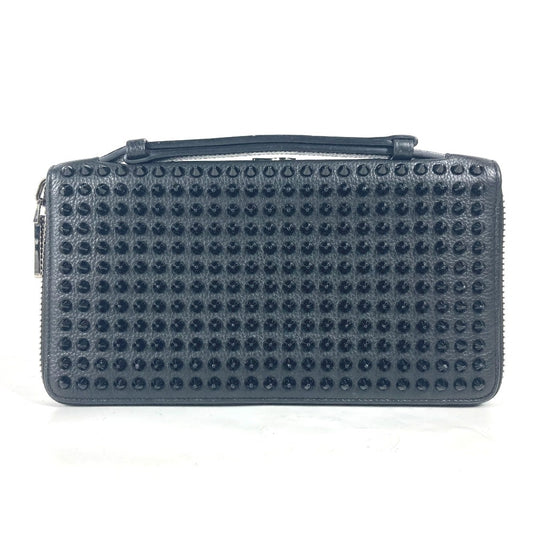 Christian Louboutin 1165043 カバン ハンドバッグ PANETTONE パネトーネ スタッズ トラベルケース 長財布 レザー メンズ ブラック
