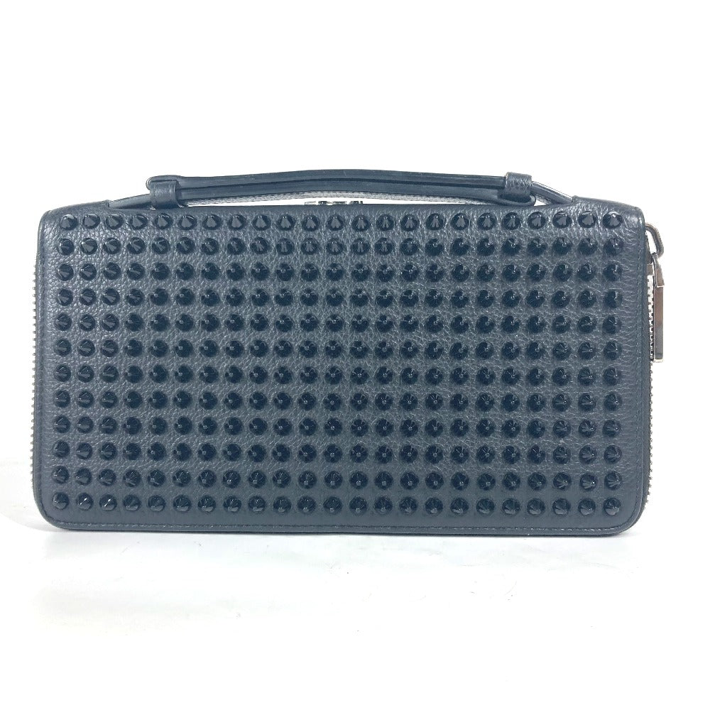 Christian Louboutin 1165043 カバン ハンドバッグ PANETTONE パネトーネ スタッズ トラベルケース 長財布 レザー メンズ ブラック