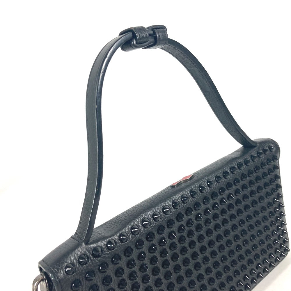 Christian Louboutin 1165043 カバン ハンドバッグ PANETTONE パネトーネ スタッズ トラベルケース 長財布 レザー メンズ ブラック