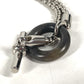 HERMES Meri-Mero Chain Necklace, Buffalo Horn, Women's, Silver
